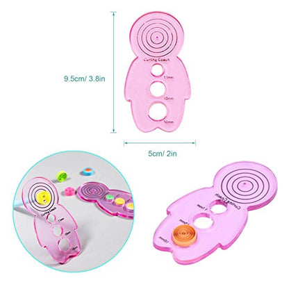 Paper Quilling Tool Set, Woohome Multifunction 5 PCS Slotted Tools Quilling Tools Kit, 1 PCS Tweezers and 1 PCS Quilling Curling Coach for Beginner - color: Style 1