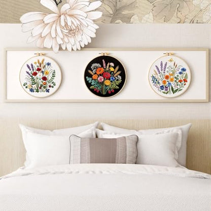 Yinder 5 Set Embroidery Kit for Beginner Starter Kit, Flowers - style: Flowers