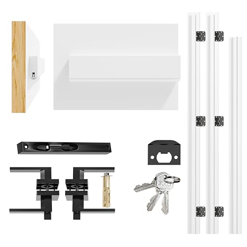 Pine Wood French Door Jamb Frame Kits, Primed, Pre-Installed Hinges, Door Seal Strips, Pre-Drilled Top Latch & Levers, Adjustable (Fits up to 72") - color: French Door Jamb Kit