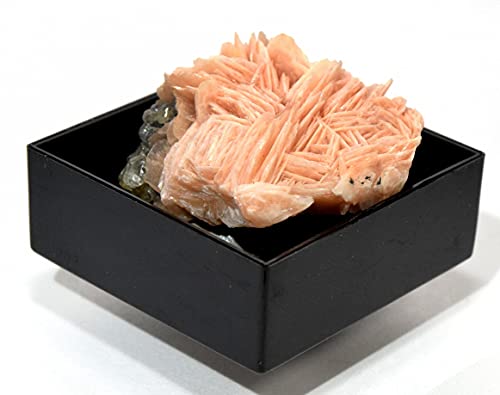 HQRP 1PC Orange Barite Baryte Blades w/Inclusions Crystal Cluster in Box Natural Sparkling Collectible Gemstone Crystal Mineral Rough Specimen - Morocco - color: Baryte