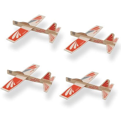 Balsa Wood Airplane Toys Set | Wooden Airplane Kits | 4 Balsa Wood Glider Planes, Model Toy Airplane Kits | Classic Toys for Children