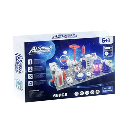 Science Toy Sets, AI Intelligent Voice Physics Circuit Electronic Building Block Puzzle Toy STEM Education Toy Set Holiday Birthday Gift 500+ Projects 66PCS for Students Children Aged 3+