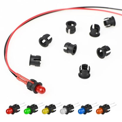 3mm LED Holder 100PCS Panel Mount LED Bezel Clips Black Plastic - color: Black, size: 3MM