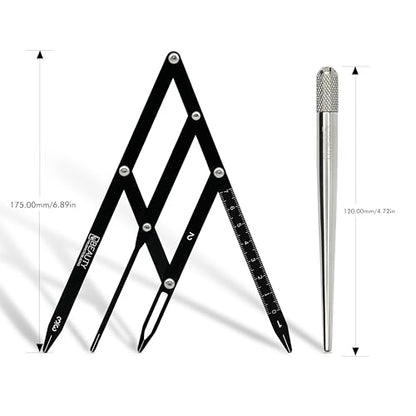 Eyebrow Ruler Compass Golden Ratio Stencil Flexible Arms Symmetrical Tool