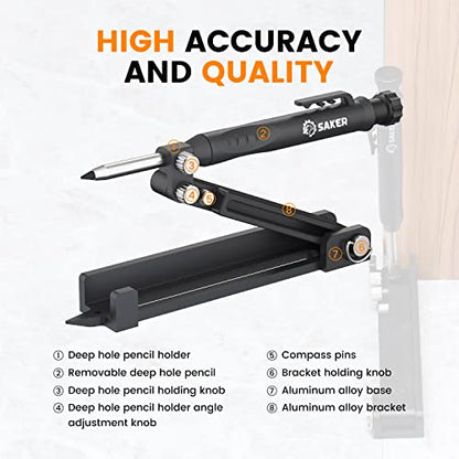 Saker Multi-function Scribing Tool,Aluminum Alloy Scribe Tool 5.5Inch