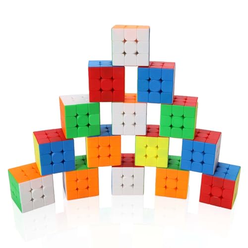 15 Pack 3x3 Speed Cube Set,3x3x3 Bulk Magic Cube Party Favors Stickerless Gifts for Kids Puzzle Game Toys - size: 15pcs