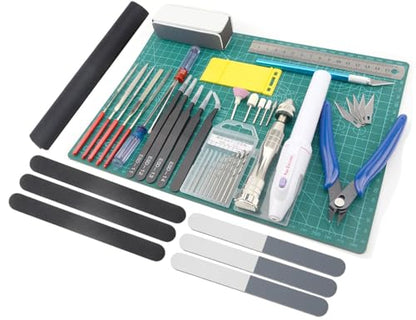 Professional 33 PCS Model Tools Kit Modeler Basic Tools Craft Set Hobby Building Tools Kit for Gundam Car Model Building Repairing and Fixing (J)