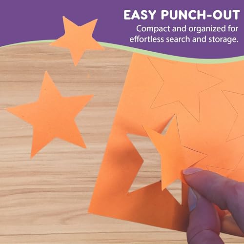 Heart Star Hexagon Rectangle Cutouts, Neon, 696 Piece, Classroom Decor - color: Neon - Heart, Star, Hexagon, Rectangle
