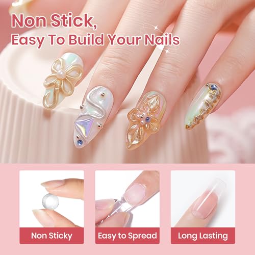 3D Nail Art Gel Clear and White Solid Builder Gel for Nails - color: Clear&White