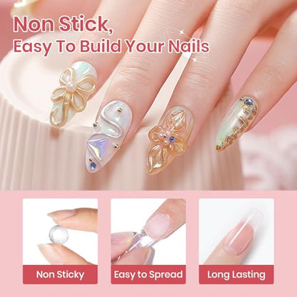 3D Nail Art Gel Clear and White Solid Builder Gel for Nails - color: Clear&White