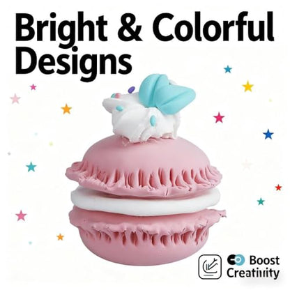 Air Dry Clay Kit for Kids, 12 Mini Dessert Crafts, Non-Toxic DIY Gift