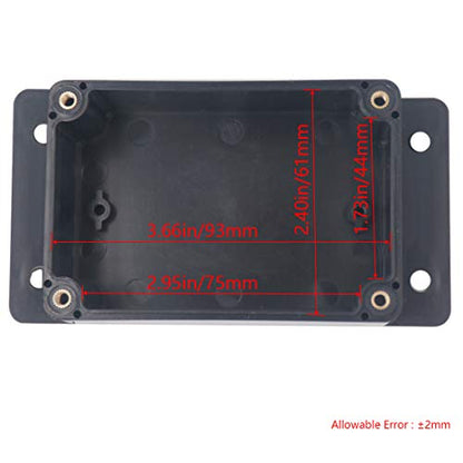 2Packs Junction Box IP65 Waterproof ABS Plastic Electrical Project Case Power Junction Boxes, Project Box with Fixed Ear Black 3.94x2.68x1.97 inch(100x 68 x50 mm) - color: Fixed Ear Design, size: 3.94"x2.68"x1.97"(2Pcs)