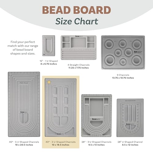 The Beadsmith Bead Board, Grey Flocked - size: 40" - 3 Channel