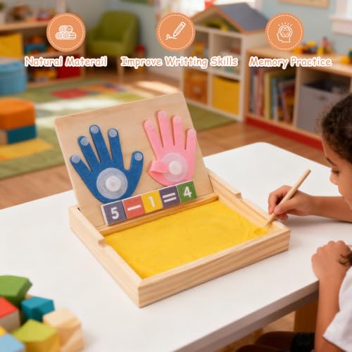 Montessori Sand Tray with Math & Alphabet Learning Cards