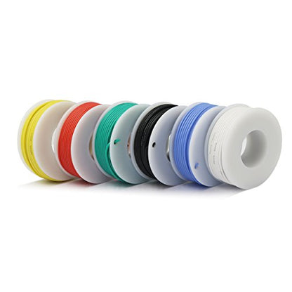 22 Gauge Flexible Silicone Wire Hook up (Stranded Wire Kit) Electric Wire 6 Colors 19.6 feet Each 22 AWG - size: 22AWG