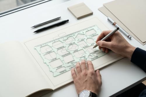 Printtoo IT Data Flow Template, Flowchart Drafting Stencil for Students - color: Series -PRTD-2438A