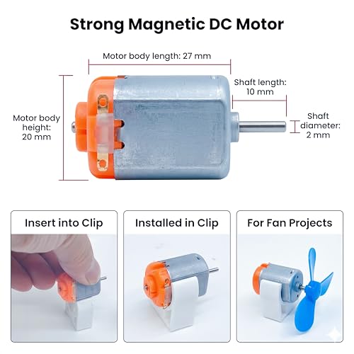 DC Motor Kit for Kids, 8 Set STEM Science Kit with Motors, Wheels & Gears