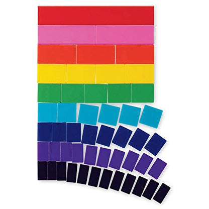 hand2mind Plastic Blank Rainbow Fraction Tiles, Set of 51