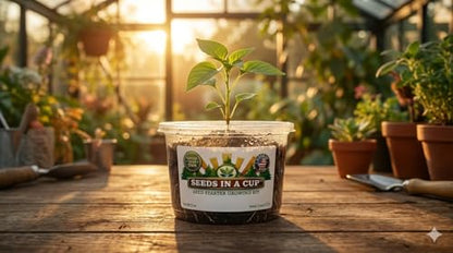 Rhubarb Grow Kit – Seeds in a Cup Indoor/Outdoor Starter Set with Real Potting Soil & Recyclable Planter with Lid | Step-by-Step Instructions | Non GMO | Made in USA – Easy Beginner Gardening Gift - style: Grow Kit