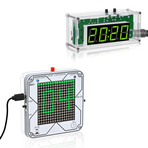 MiOYOOW 4-Digit Digital DIY Clock Kit and Count Up & Countdown Digital Timer Kit, Soldering Electroincs Project DIY Soldering Practice Kit for Home School Education and Daily Use