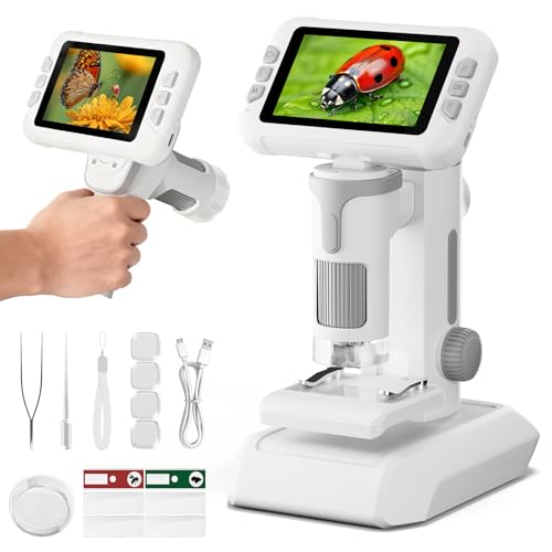 1600X Kids Microscope, 1080P Digital Microscope with 4.0" Screen