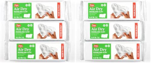 Pepy Premium European Air Dry Modeling Clay White 6-Pack 2.2 lb. Bars, 6.6 lbs. Total; Easy to Use Air-Hardening Clay for Classroom and Montessori Sculpting and Crafts Projects - color: White, size: 6.6 Lbs (Pack of 2)