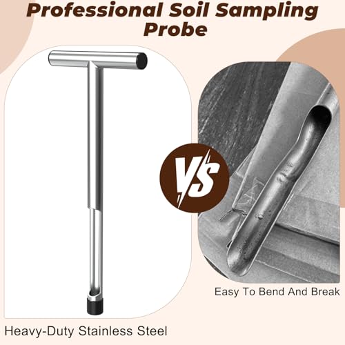 17in Soil Probe Soil Sample Ergonomic T-Style Stainless Steel - color: 17in