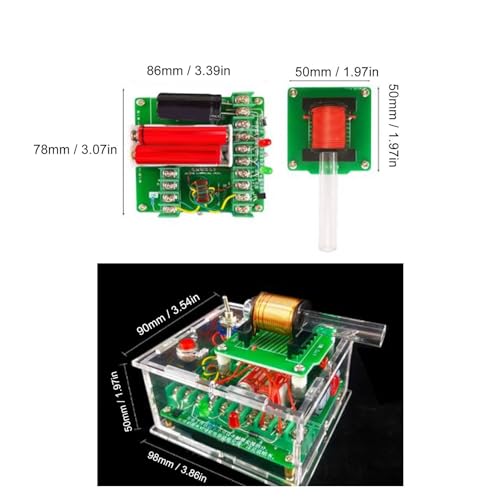 High Voltage Electromagnetic Cannon Spark Arc Generator DIY Kit Handheld Coil Toy Portable Mini with Acrylic Teaching 100V