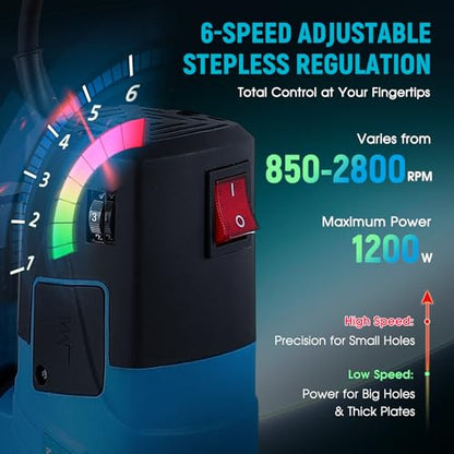 Antstone Mini Benchtop Drill Press 6-Speed 2800RPM Drill Press Rotary Tool Workstation Stand Precision Benchtop Drilling Machine 1200W Electric Portable Table Driller 3.15 Inch Depth