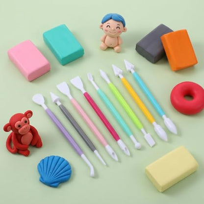 22 Pcs Clays Tools Sculpting Air Dry Clay Tools, Double-Ended Tool Kit Plastic Clay Tool for Adult Set for DIY Pottery Shaping Dotting Modeling Molding Polymer Clays Craft Supplies Accessories