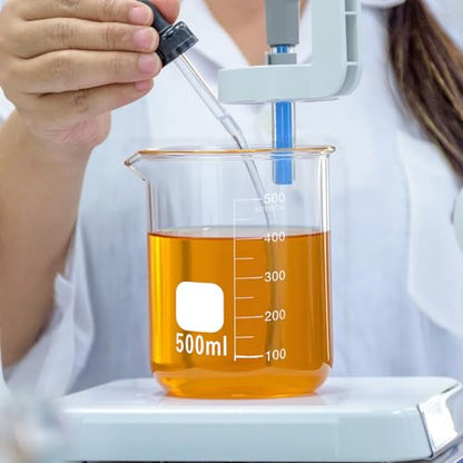 Jetec 5 Pieces Glass Beaker Set Lab Beaker with Stirring Rod, 4 Sizes of 50/100/250/500 ml Thick Borosilicate Glass Beakers for Back to School Science Lab Chemistry Supplies