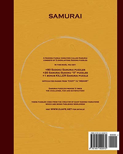 The Way of Samurai: 101 Samurai Sudoku puzzles (The Way of Samurai Sudoku: The Complete Gattai-5 Series)