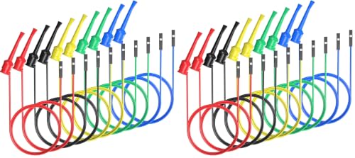 Goupchn 10PCS Test Hooks to Breadboard Female Jumper Wires (Pack of 2) - size: Breadboard Female to Test Hook (Pack of 2)