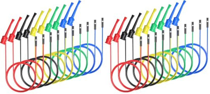 Goupchn 10PCS Test Hooks to Breadboard Female Jumper Wires (Pack of 2) - size: Breadboard Female to Test Hook (Pack of 2)