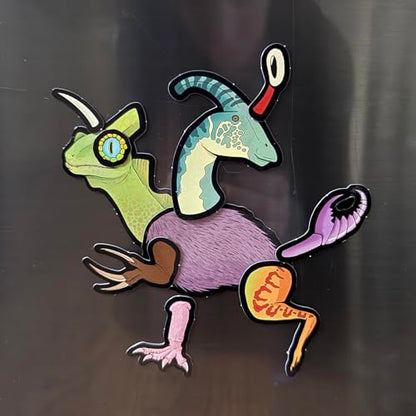 MAGNOMATIC Ancient Animals Construction Kit - Funny Fridge Magnet Creature Creation Kit
