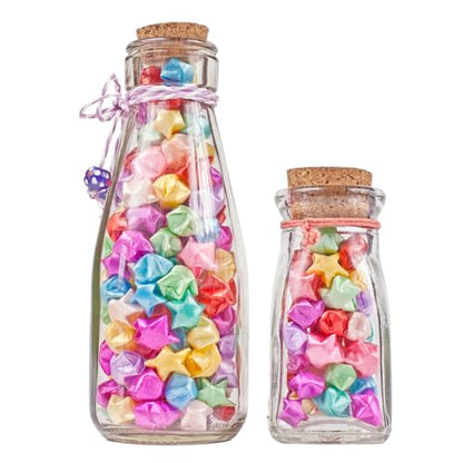 MECCANIXITY 136pcs Pre-made Origami Lucky Stars Paper Wishing Star Blue for Best Wish Christmas Party Wedding Valentine's Day Girl Friends Gift - color: Blue