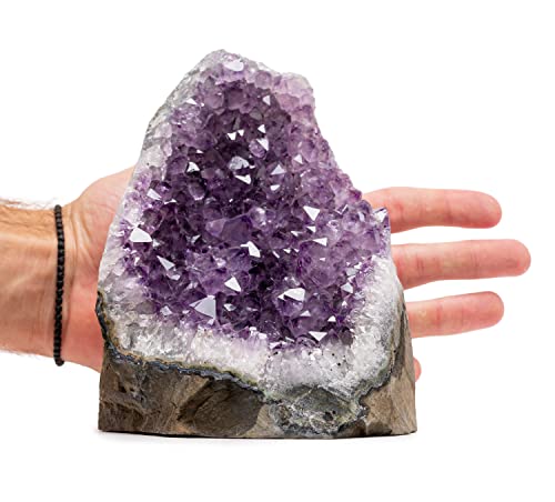 5 to 6.5 Lb Amethyst Crystal Geode From Uruguay – 6.5" to 9" Height, Natural Large Amethyst Cluster Rock – Crystals and Healing Stones - style: 5 lb to 6.5 lb