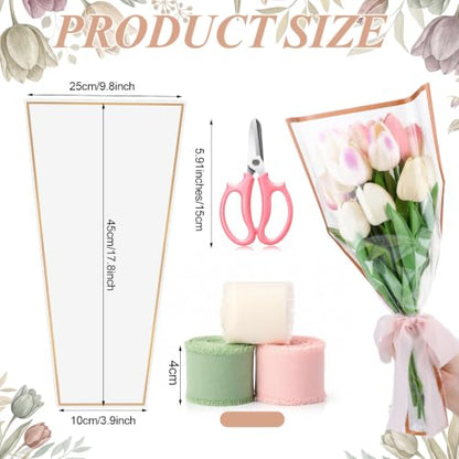 Tinlade 75 Pcs Flower Bar Kit Build Your Own Bouquet Bar Supplies - color: White, size: Clear