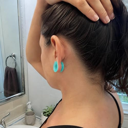 Oyaface 20 PCS Piercing Tunnel Set Soft/Hard Silicone Flesh Ear Plugs 2g-25mm Flexible Ear Stretching Gauge Expander - color: Turquoise