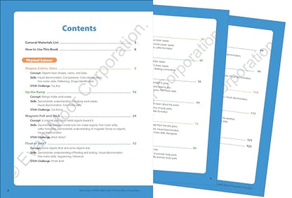 Evan-Moor Smart Start STEM Workbook, Grade PreK, Science, Technology, Engineering, Math, Hands On Activities, Problem Solving, Critical Thinking, Fine Motor Skills, Sequencing, Animals, Homeschool