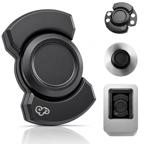 Alloy Metal Fidget Toys Adults with Box,3-in-1 Silent Fidget Spinner,Stress Relief fidgets,Sensory Toys for Adult (Black) - color: Black
