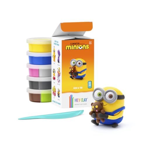 HEY CLAY Minions Modeling Air Dry Clay for Kids 4-8 Craft Kits for Kids - color: Bob & Tim