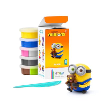 HEY CLAY Minions Modeling Air Dry Clay for Kids 4-8 Craft Kits for Kids - color: Bob & Tim