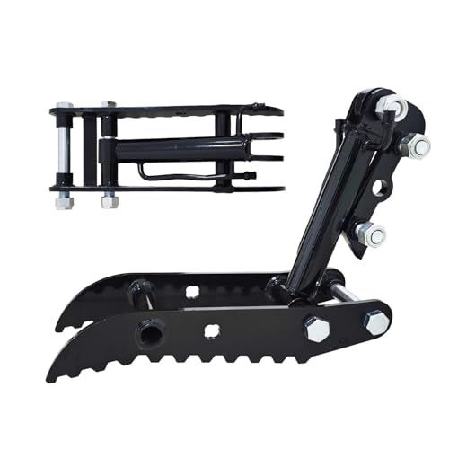 Mini Excavator Hydraulic Thumb Kit,Small Digger Attachments Fit Most of Up to 2 Tons, with2* M14 Hoses and Converters, Black