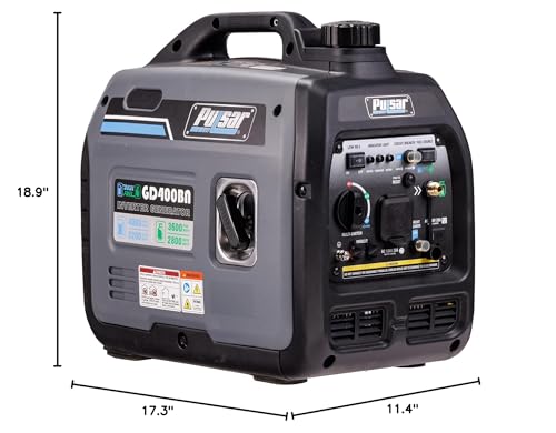Pulsar Products GD400BN, 4000W Portable super-quiet Dual Fuel & Parallel Capability, RV-Ready, CARB Compliant - style: 4000 Watts + Dual Fuel + Lightweight + RV Ready
