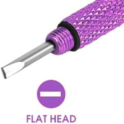 UNEAK - Eyeglass Screwdriver Repair Kit Purple Precision 3 in 1 Mini Screwdrivers Set Keychain Glasses, Sunglasses, Sunglass, Watch, Electronics, Eyeglasses, Flat Head, Phillips, Hex - color: Purple
