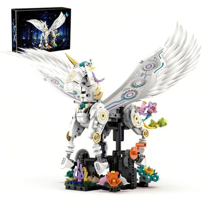 Unicorn Building Set 800+ Pcs STEM Toy Ages 8-12, Walking & Flapping Wings, Compatible with Major Building Blocks, Gift for Boys Girls