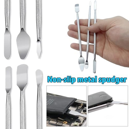 Spudger Pry Tool Kit 8 Piece Opening Tool, Metal Spudger Tool Kit, Ultra-Thin Prying & Open Tool for iPhone, Laptop, iPad, Cell Phone, MacBook, Tablet, Computer, Electronics Repair