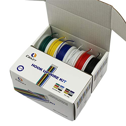 Hook up Wire Kit (Stranded Wire Kit) 26 Gauge 6 Colors 32.8 feet Each Electrical Wire 26 AWG PVC Wire - size: 26AWG