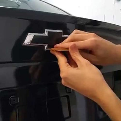 2Pcs 5"x10" Gold 3D Carbon Fiber Textured Vinyl Wrap Compatible with Chevy Bowtie Emblem Overlay Matte Sticker Sheet Film Decal Front Rear Free Tool Kit - color: Gold